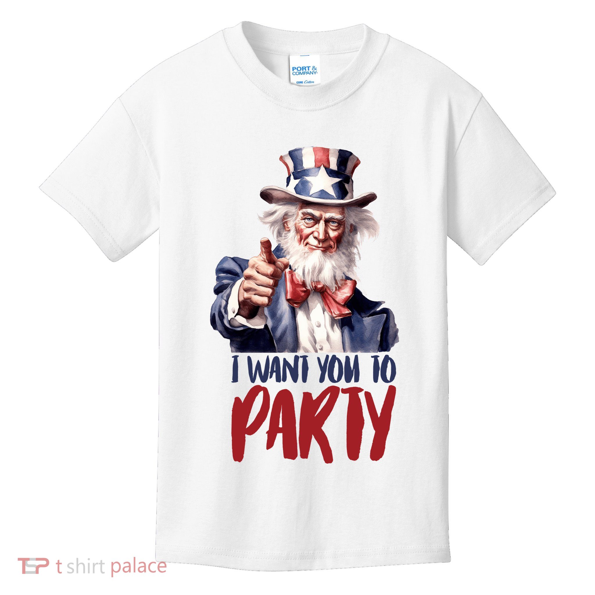 Uncle Sam I Want You To Party Kids T-Shirt