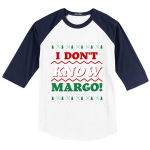 Ugly Sweater I Don't Know Margo Funny Christmas Baseball Sleeve Shirt