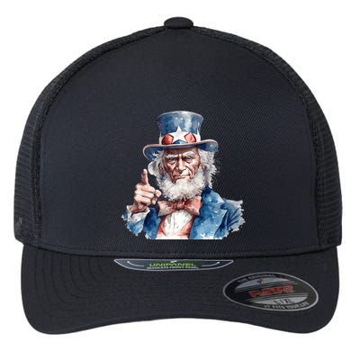 Uncle Sam I Want You Independence Day Flexfit Unipanel Trucker Cap