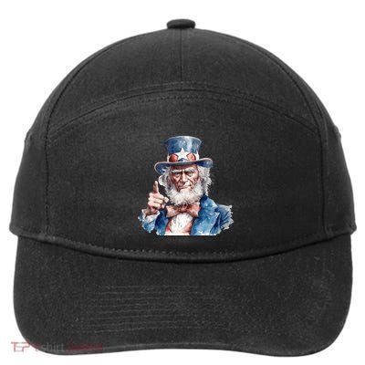 Uncle Sam I Want You Independence Day 7-Panel Snapback Hat
