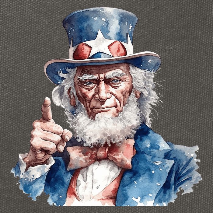 Uncle Sam I Want You Independence Day Cotton Canvas Backpack