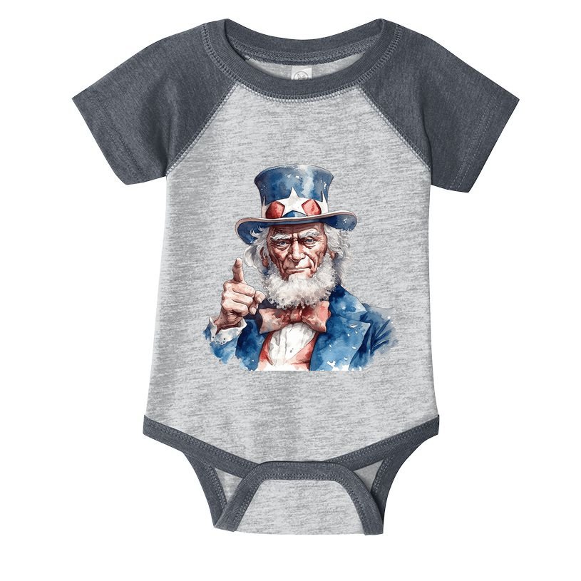 Uncle Sam I Want You Independence Day Infant Baby Jersey Bodysuit