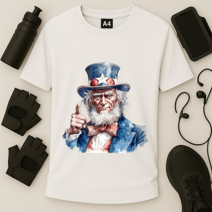 Uncle Sam I Want You Independence Day Cooling Performance Crew T-Shirt
