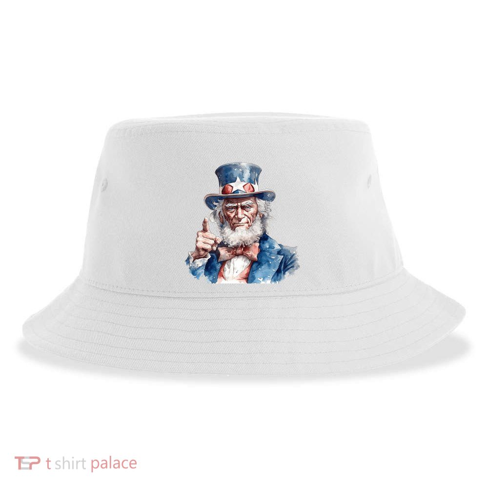 Uncle Sam I Want You Independence Day Sustainable Bucket Hat