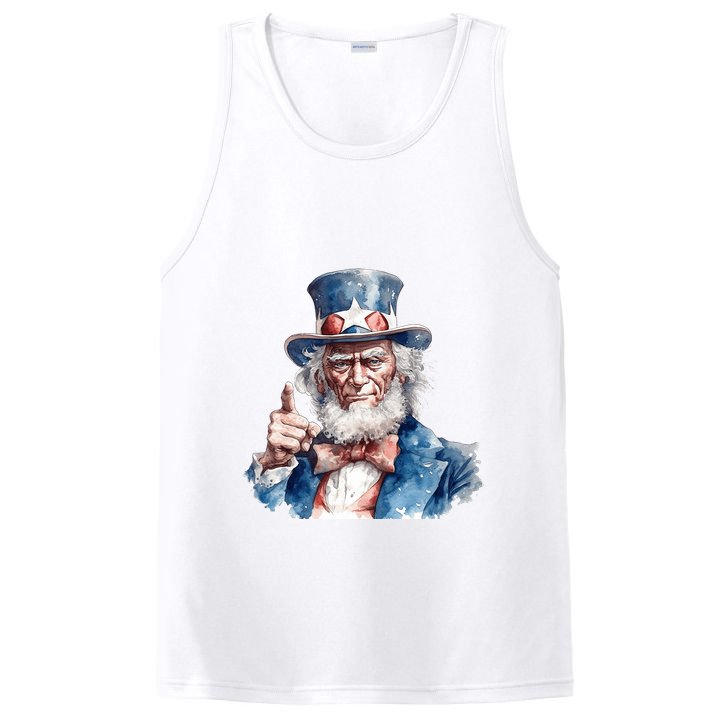 Uncle Sam I Want You Independence Day PosiCharge Competitor Tank