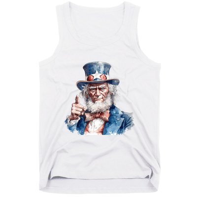Uncle Sam I Want You Independence Day Tank Top
