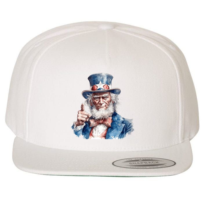 Uncle Sam I Want You Independence Day Wool Snapback Cap