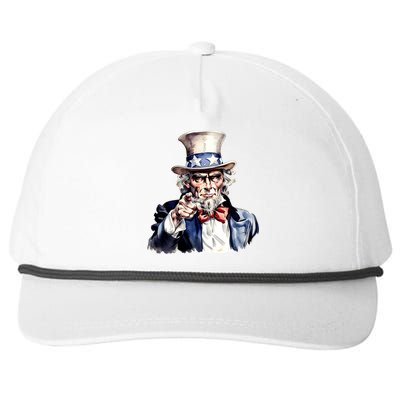 Uncle Sam I Want You Snapback Five-Panel Rope Hat