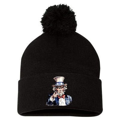 Uncle Sam I Want You Pom Pom 12in Knit Beanie