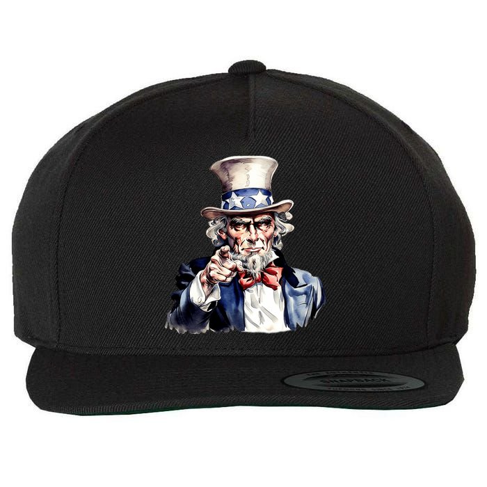 Uncle Sam I Want You Wool Snapback Cap