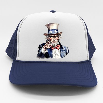 Uncle Sam I Want You Trucker Hat