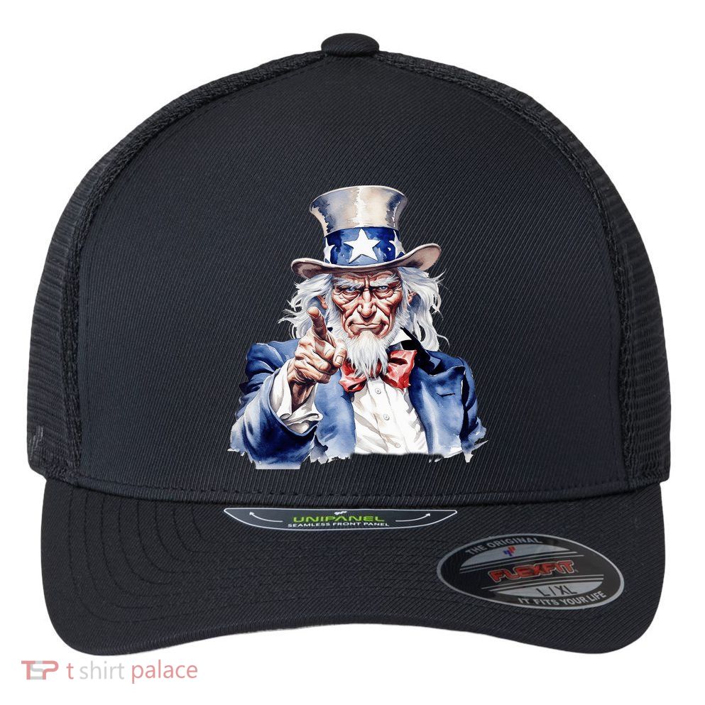 Uncle Sam I Want You | Uncle Sam Day Flexfit Unipanel Trucker Cap