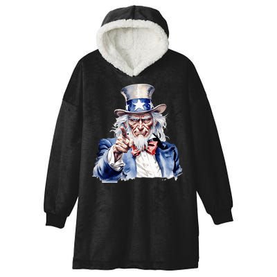 Uncle Sam I Want You | Uncle Sam Day Hooded Wearable Blanket