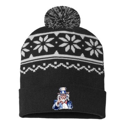 Uncle Sam I Want You | Uncle Sam Day USA-Made Snowflake Beanie