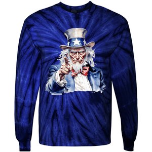 Uncle Sam I Want You | Uncle Sam Day Tie-Dye Long Sleeve Shirt