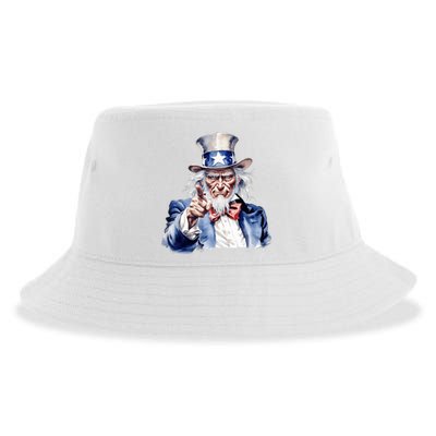 Uncle Sam I Want You | Uncle Sam Day Sustainable Bucket Hat