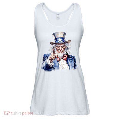 Uncle Sam I Want You | Uncle Sam Day Ladies Essential Flowy Tank