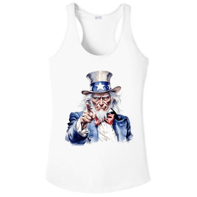 Uncle Sam I Want You | Uncle Sam Day Ladies PosiCharge Competitor Racerback Tank