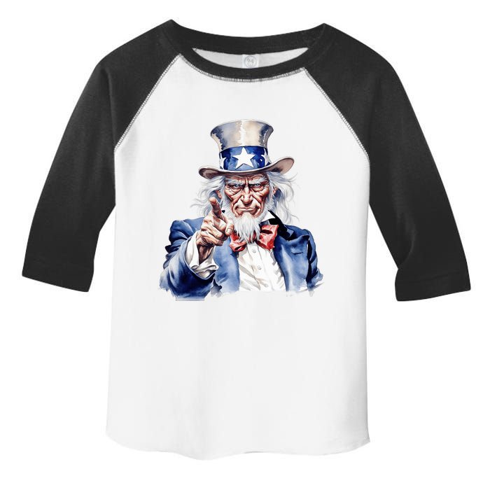 Uncle Sam I Want You | Uncle Sam Day Toddler Fine Jersey T-Shirt