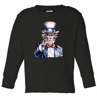 Uncle Sam I Want You | Uncle Sam Day Toddler Long Sleeve Shirt