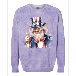 Uncle Sam I Want You | Uncle Sam Day Colorblast Crewneck Sweatshirt