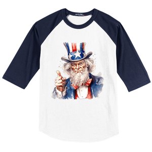 Uncle Sam I Want You | Uncle Sam Day Baseball Sleeve Shirt