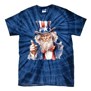 Uncle Sam I Want You | Uncle Sam Day Tie-Dye T-Shirt