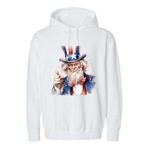 Uncle Sam I Want You | Uncle Sam Day Garment-Dyed Fleece Hoodie