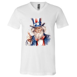 Uncle Sam I Want You | Uncle Sam Day V-Neck T-Shirt