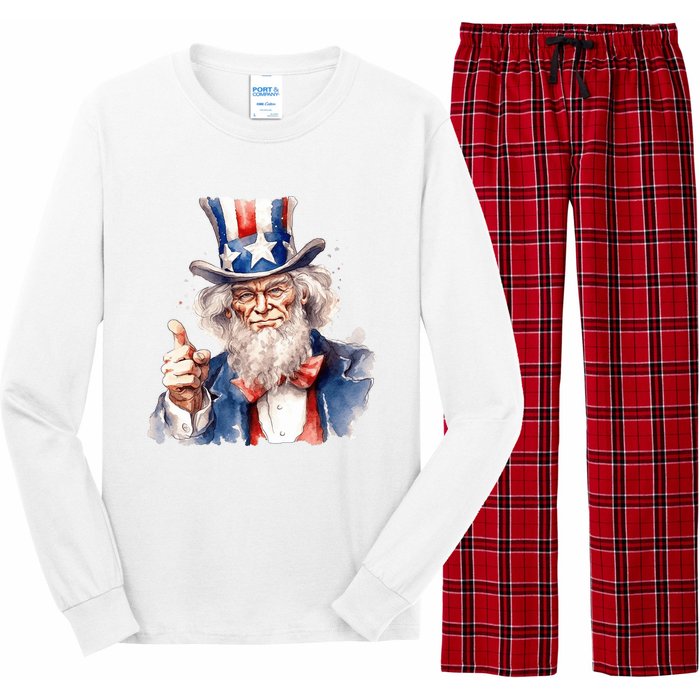 Uncle Sam I Want You | Uncle Sam Day Long Sleeve Pajama Set