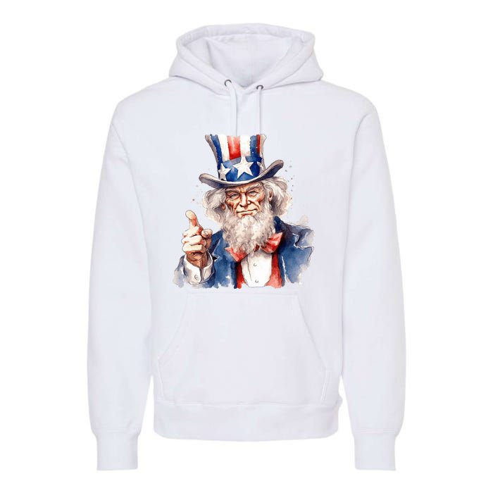 Uncle Sam I Want You | Uncle Sam Day Premium Hoodie