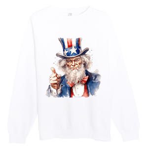 Uncle Sam I Want You | Uncle Sam Day Premium Crewneck Sweatshirt