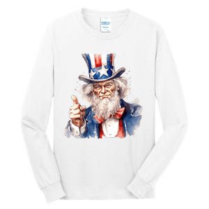 Uncle Sam I Want You | Uncle Sam Day Tall Long Sleeve T-Shirt