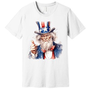 Uncle Sam I Want You | Uncle Sam Day Premium T-Shirt