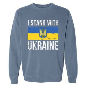 Ukrainians Support I Stand With Ukraine Flag Tees Funny Gift Garment-Dyed Sweatshirt