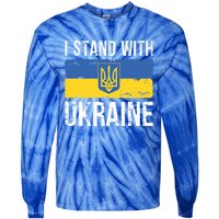 Ukrainians Support I Stand With Ukraine Flag Tees Funny Gift Tie-Dye Long Sleeve Shirt