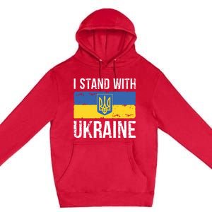 Ukrainians Support I Stand With Ukraine Flag Tees Funny Gift Premium Pullover Hoodie