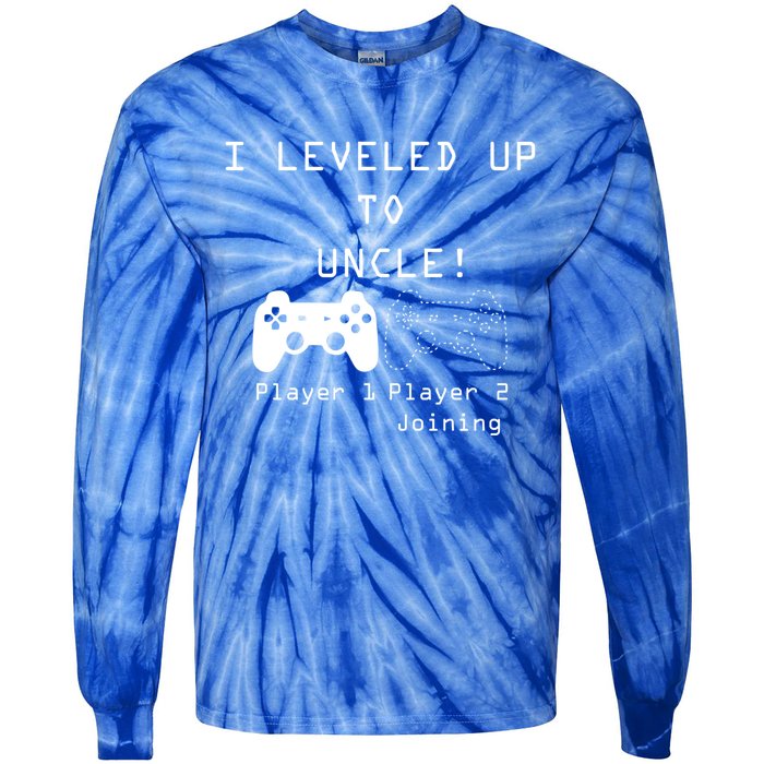 Uncle Sayings I Level Up To Uncle Uncle Gamer Sayings Cute Gift Tie-Dye Long Sleeve Shirt