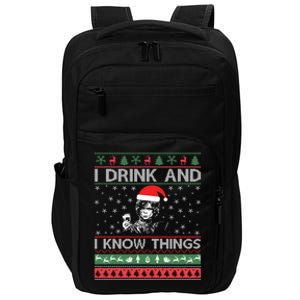 Ugly Sweater I And I Know Things Funny Gift Impact Tech Backpack