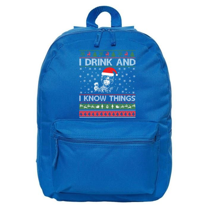 Ugly Sweater I And I Know Things Funny Gift 16 in Basic Backpack