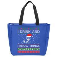 Ugly Sweater I And I Know Things Funny Gift Zip Tote Bag