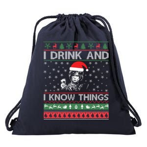 Ugly Sweater I And I Know Things Funny Gift Drawstring Bag