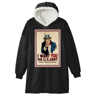 Uncle Sam I Want You World War 2 Hooded Wearable Blanket