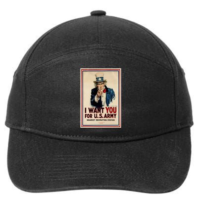 Uncle Sam I Want You World War 2 7-Panel Snapback Hat