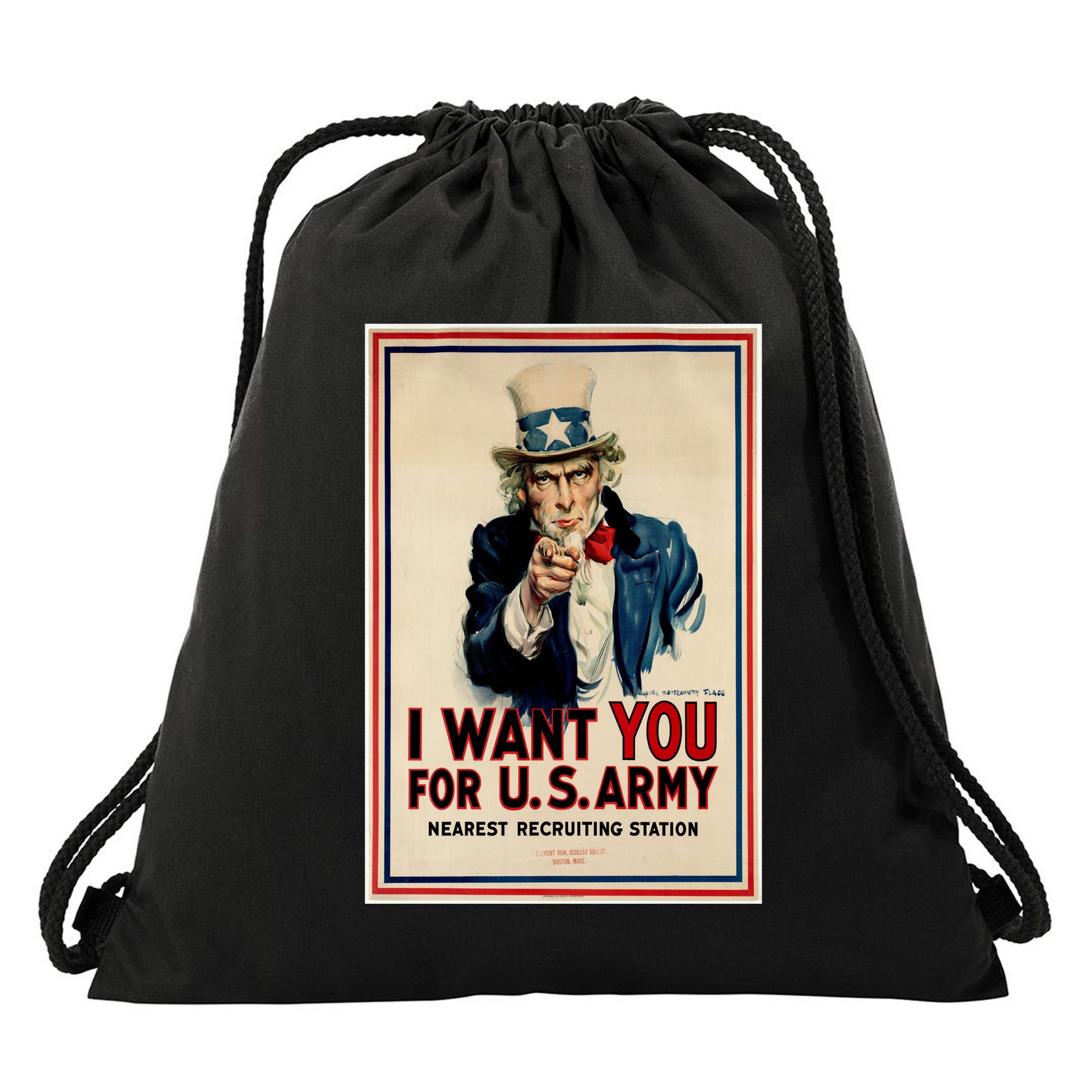 Uncle Sam I Want You World War 2 Drawstring Bag