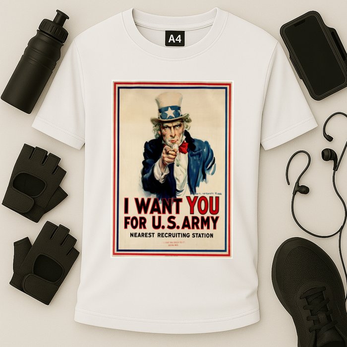 Uncle Sam I Want You World War 2 Cooling Performance Crew T-Shirt