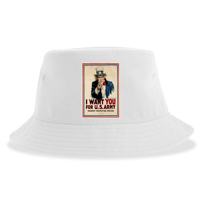 Uncle Sam I Want You World War 2 Sustainable Bucket Hat