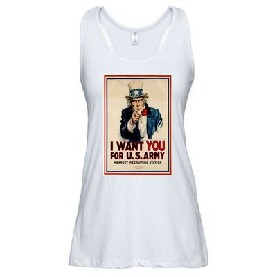 Uncle Sam I Want You World War 2 Ladies Essential Flowy Tank