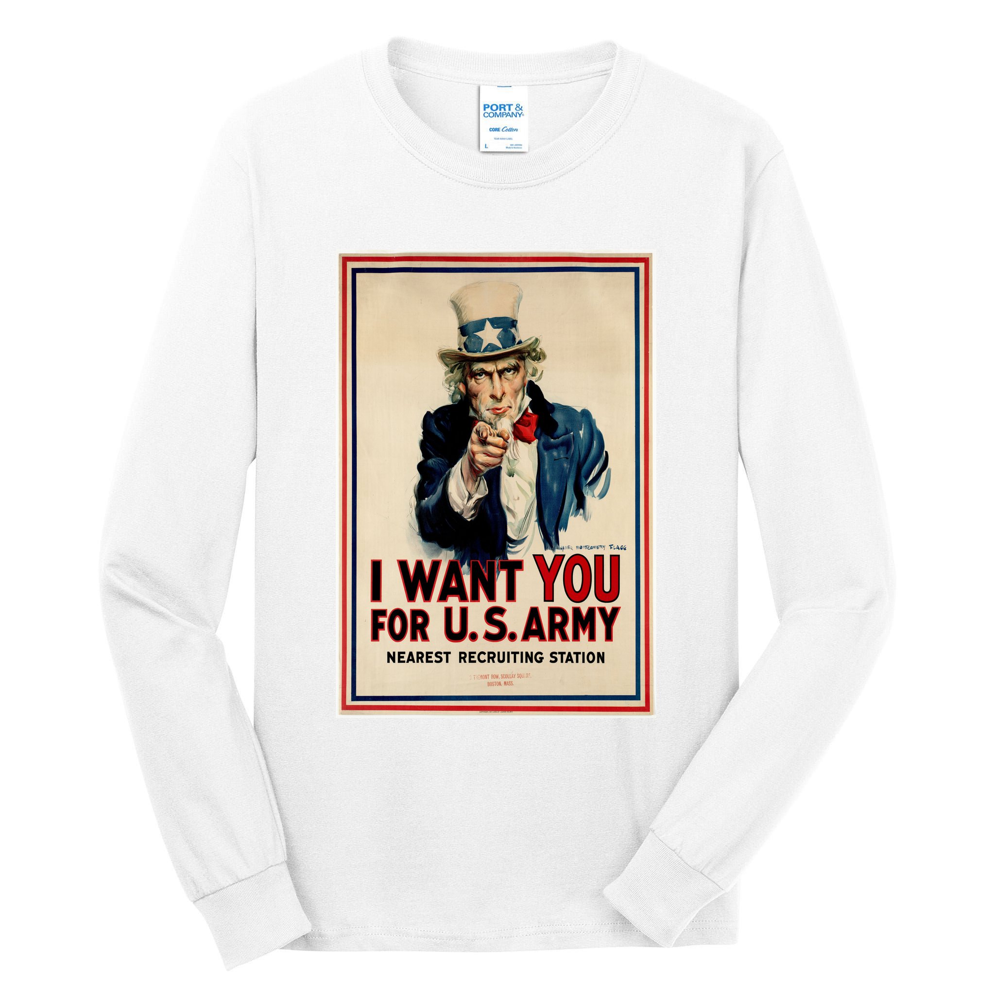 Uncle Sam I Want You World War 2 Tall Long Sleeve T-Shirt