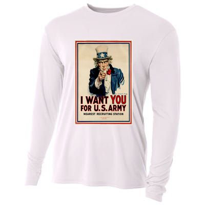 Uncle Sam I Want You World War 2 Cooling Performance Long Sleeve Crew